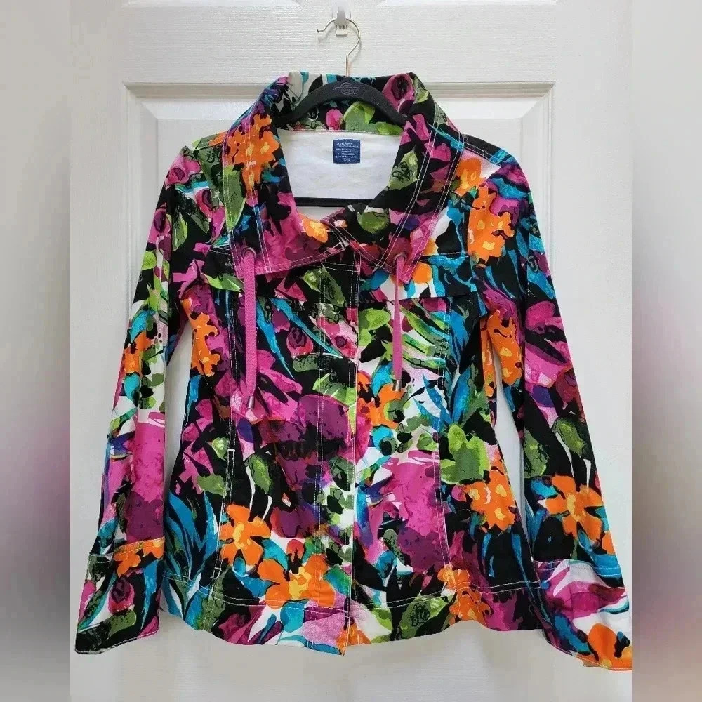 Jockey Women's Multicolored Abstract Jacket Size XS